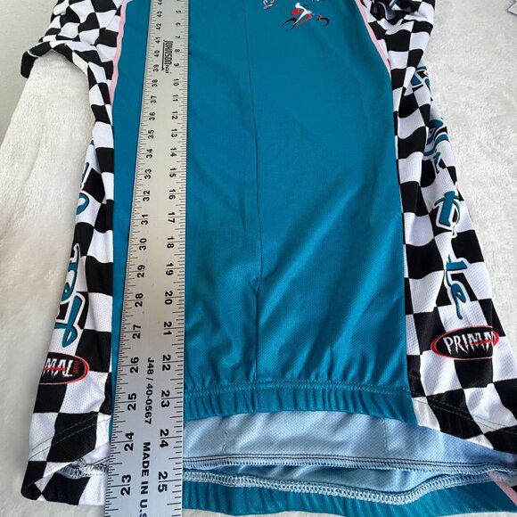 Primal Wear Cycling Jersey Let Us Ride! California Checkered Mens Small Blue - Picture 9 of 9